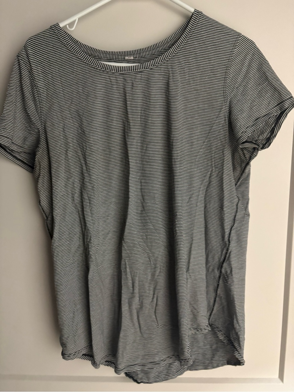lululemon athletica Black & White Striped Short Sleeve Tee
